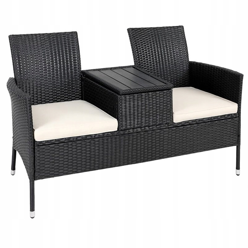 

Dwuosobowa Ławka Polyrattan Stolik Meble Ogrodowe