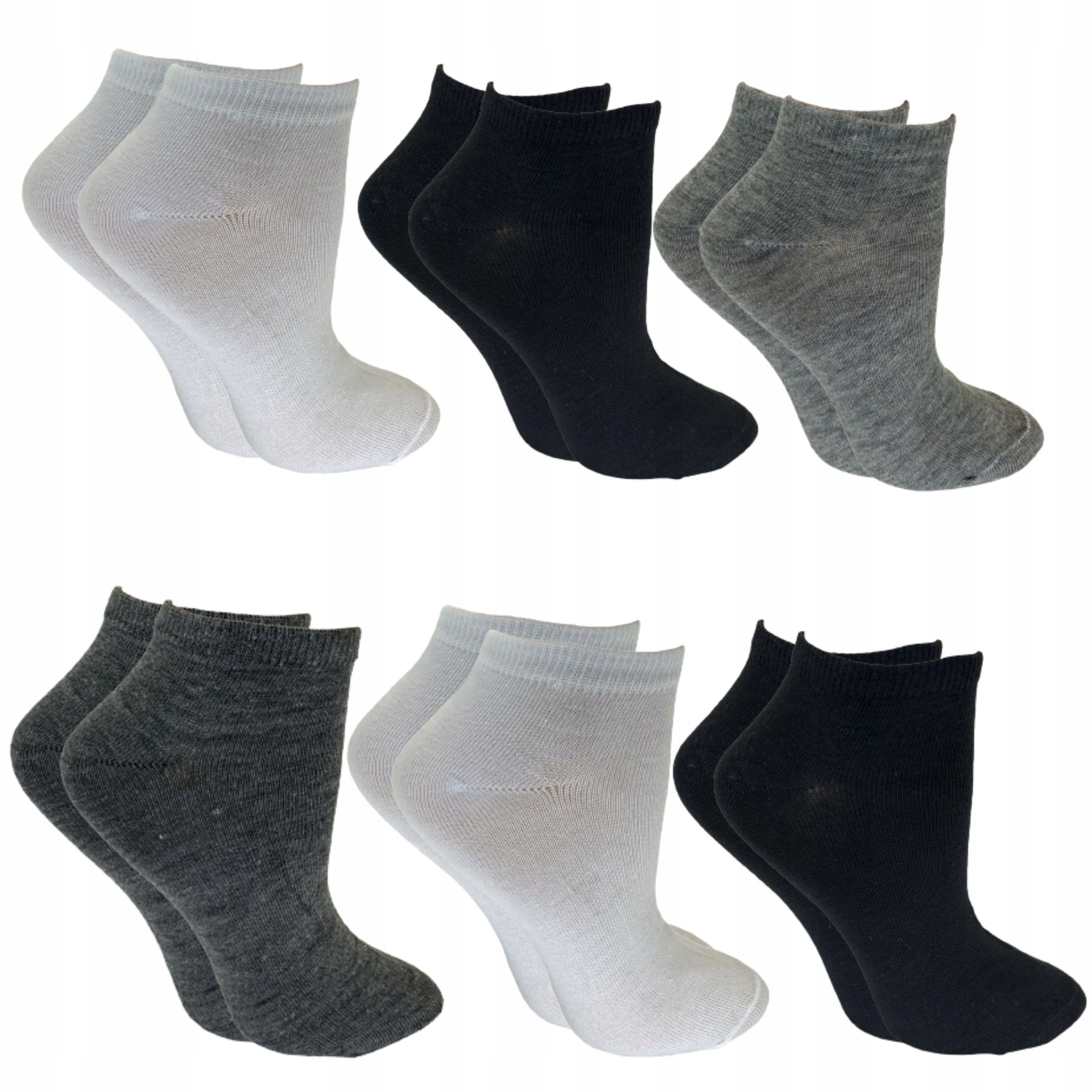 

6x Stopki Bawełniane Damskie Skarpetki MIX 35-38