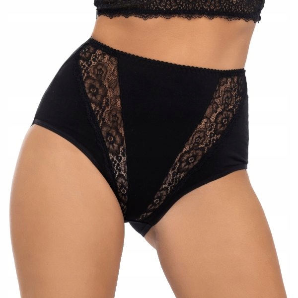 

Czarne bawełniane figi z wysokim stanem Babell 174