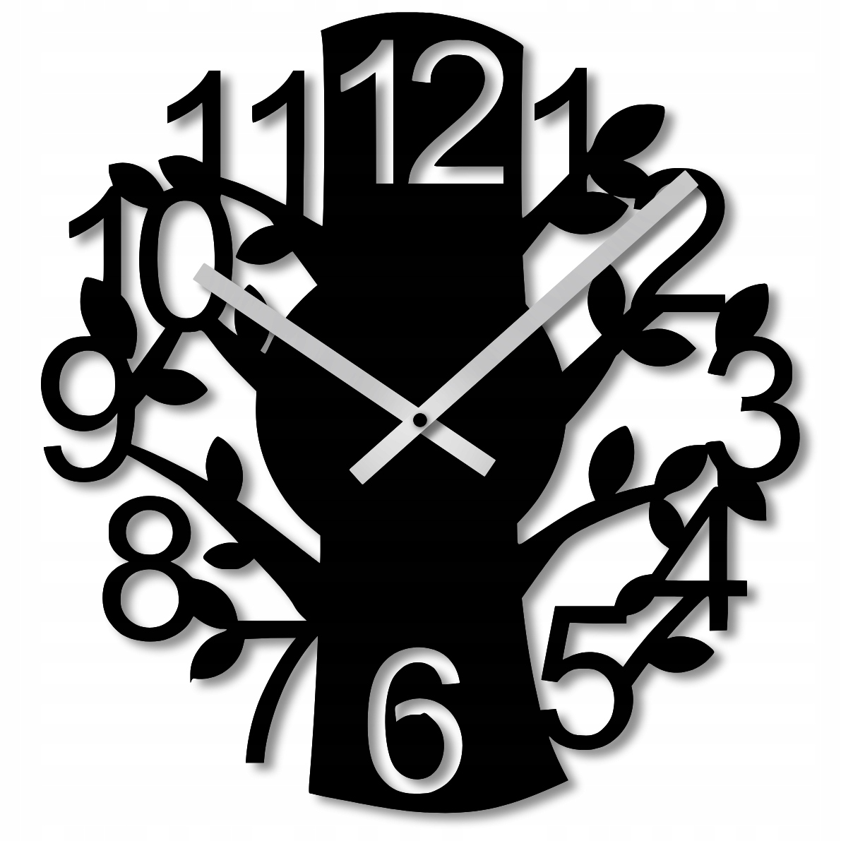 Nástěnné Hodiny 60 cm Nástěnné Hodiny Velké Dřevěné Hodiny Černé Římské 3D