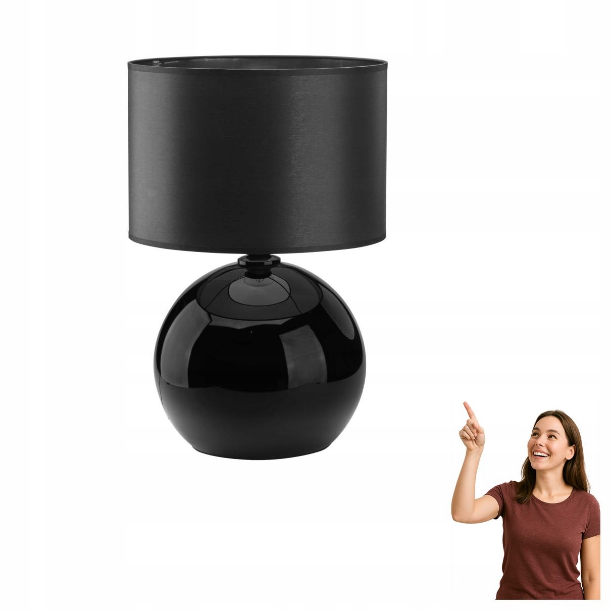 Nočná stolová lampa Palla Black 5080 Tk Lighting