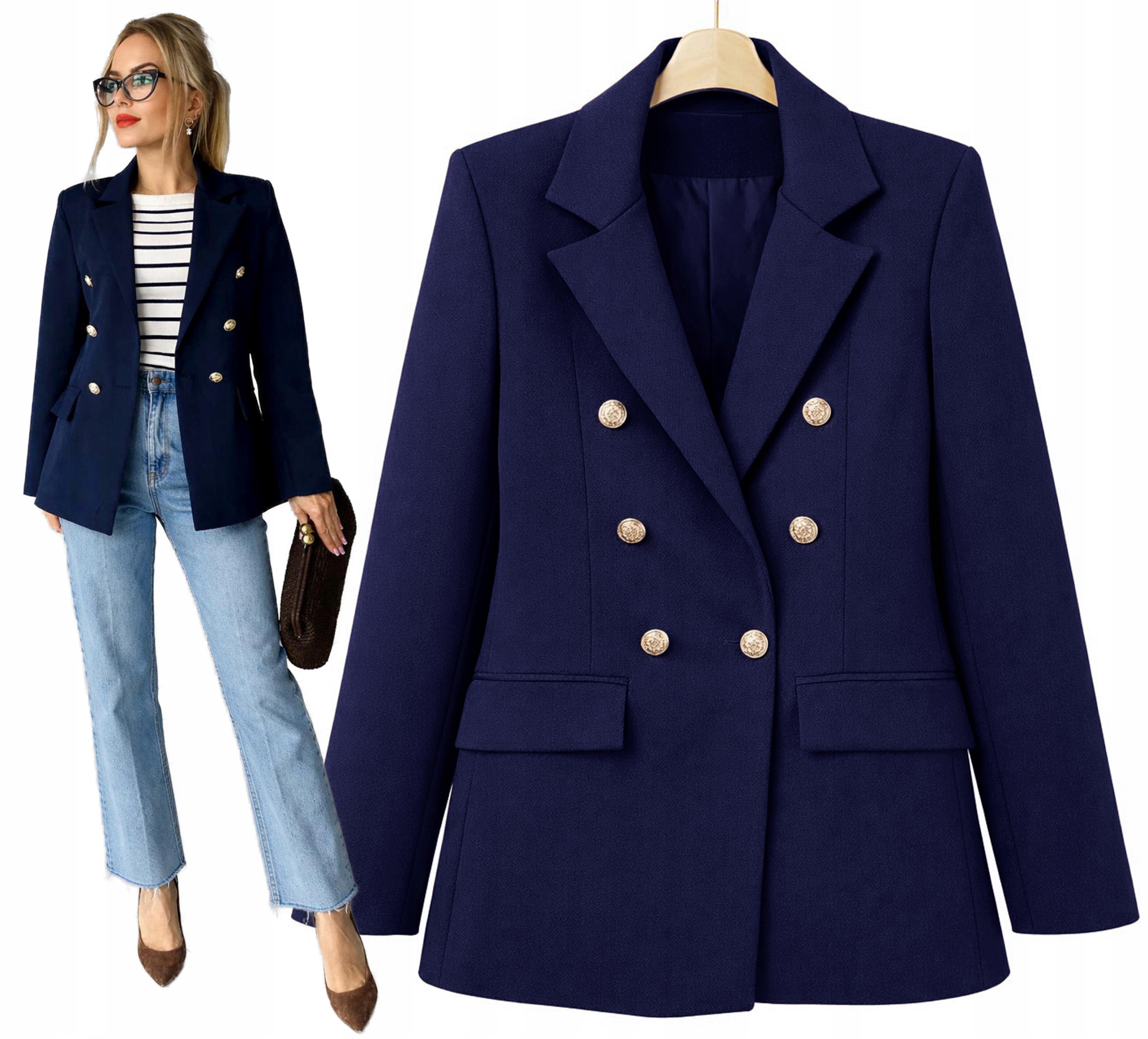 Elegantní Sako dámská, dvouřadé, zlaté knoflíky 46 Olimpia