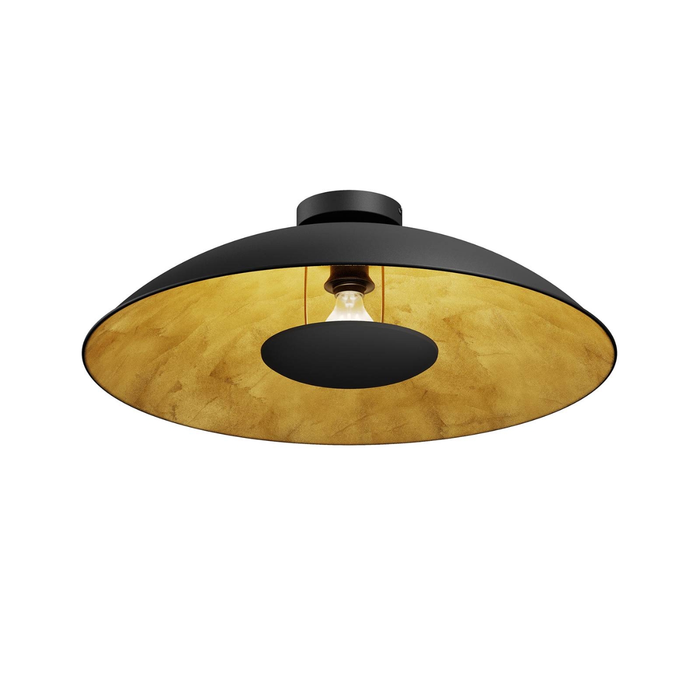 Lampa sufitowa Lindby Emilienne, czarny/złoty, metal, Ø 60 cm