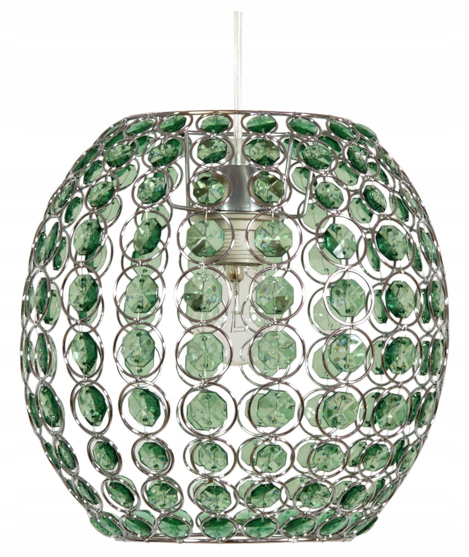 Zelená závesná lampa s kryštálikmi 1xE27 Rica 85-10523 Candellux