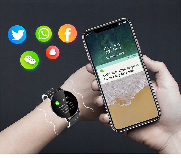 SMARTWATCH zegarek SMARTBAND do IPHONE HUAWEI 4KOL Marka Skmei