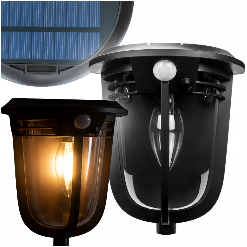 Solarna Lampa Led Z Czujnikiem Ruchu Elewacyjna Ścienna Zewnętrzna Kinkiet