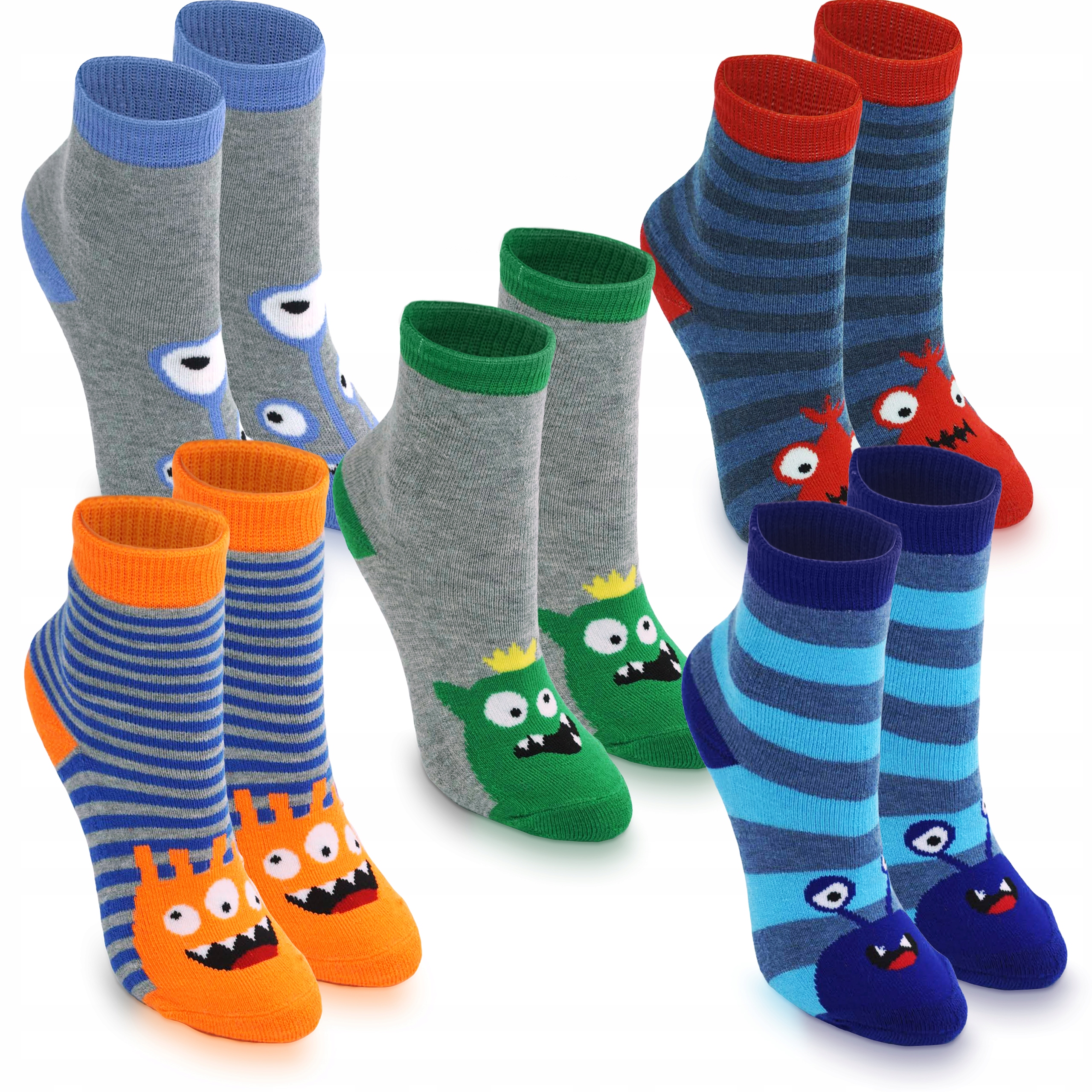 

5 Par Skarpetki Dziecięce MIX Kolor Wzór 19-22