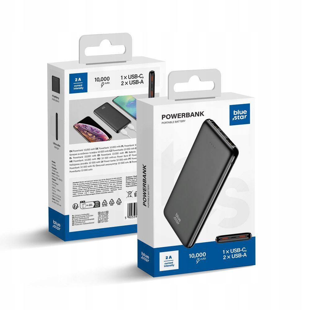 Blue Star Powerbank 10000 Mah 2A W1086 Czarny