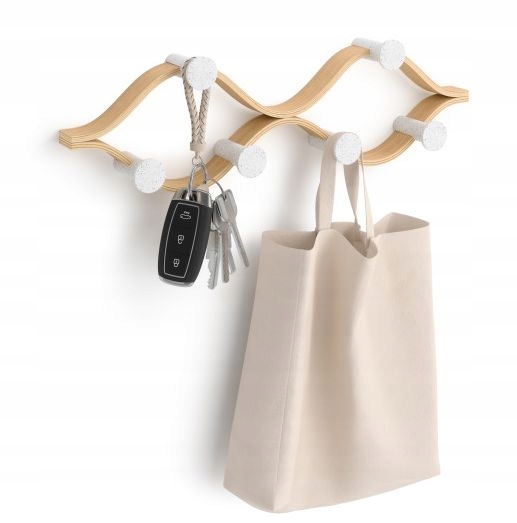 Věšák na zeď do předsíně dřevěný, hnědý, moderní, Montage 6