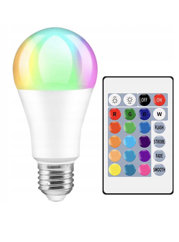 

Żarówka Kolorowa Led Rgb 7W E27 Kula Pilot Ir