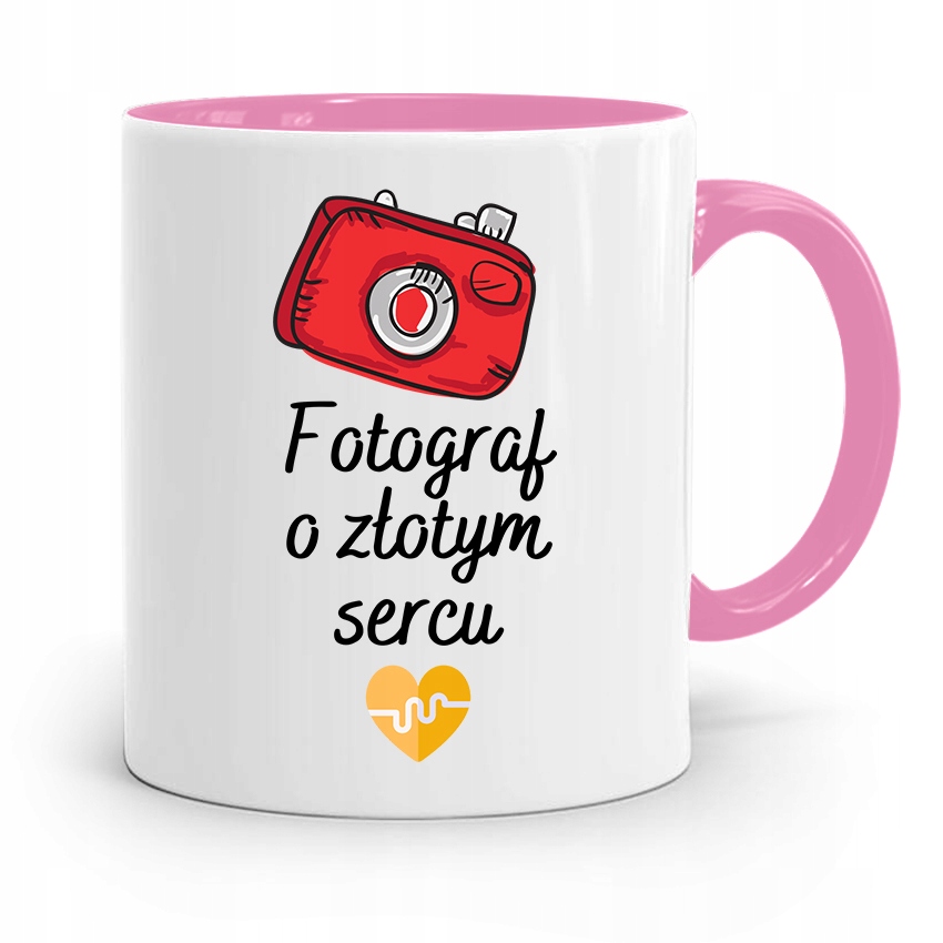 

Kubek Różowy Dla Fotografa O Złotym Sercu