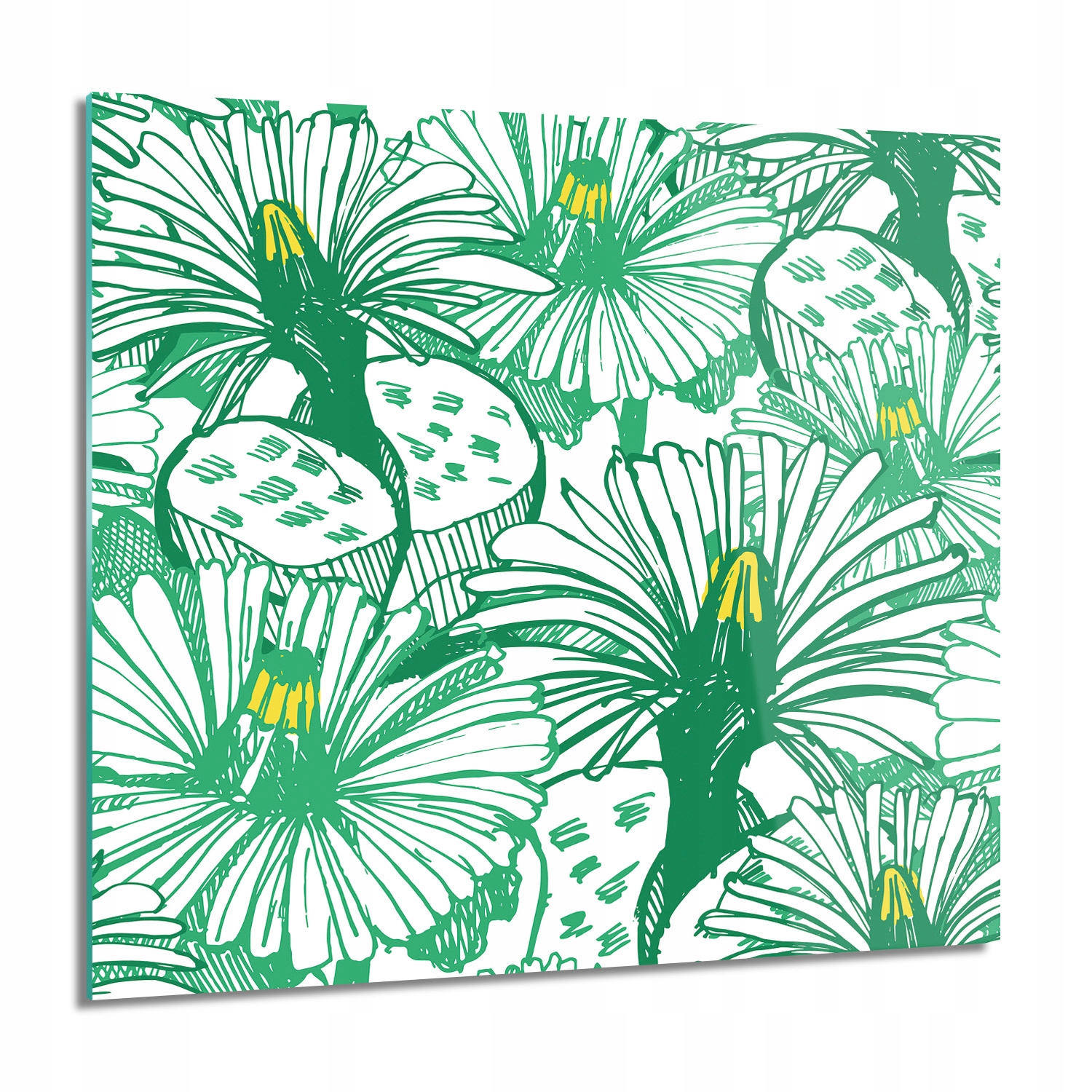 Botanické květiny Skleněný obraz na zeď 60x60
