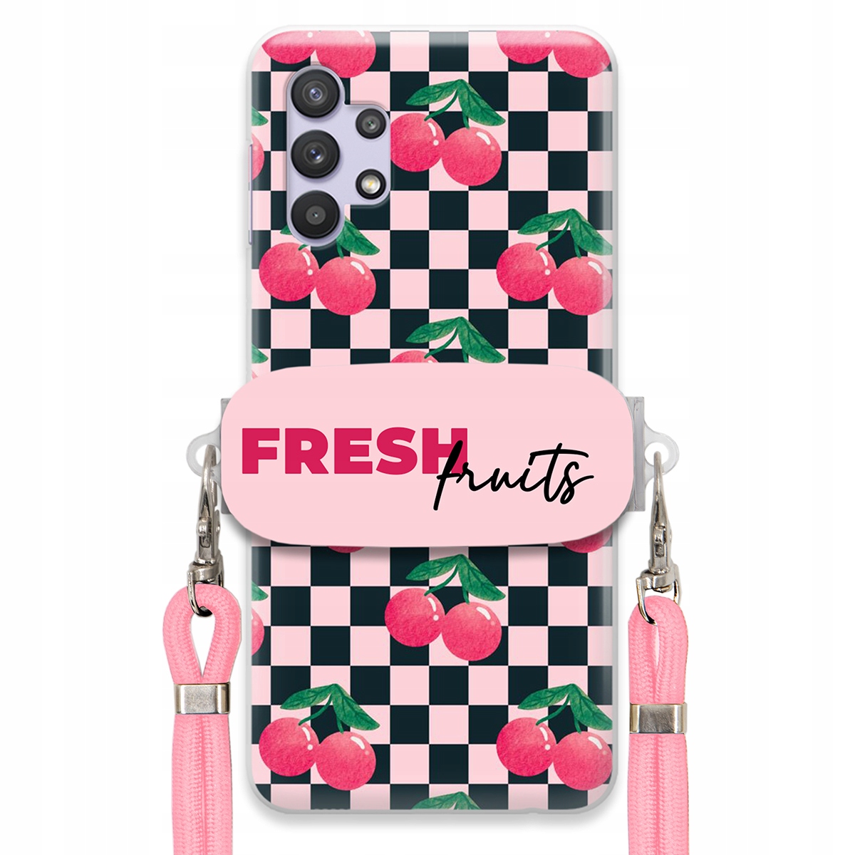 Puzdro pre Samsung A32 4G Crossbody vodítko držiak šachovnice Fresh Fruits
