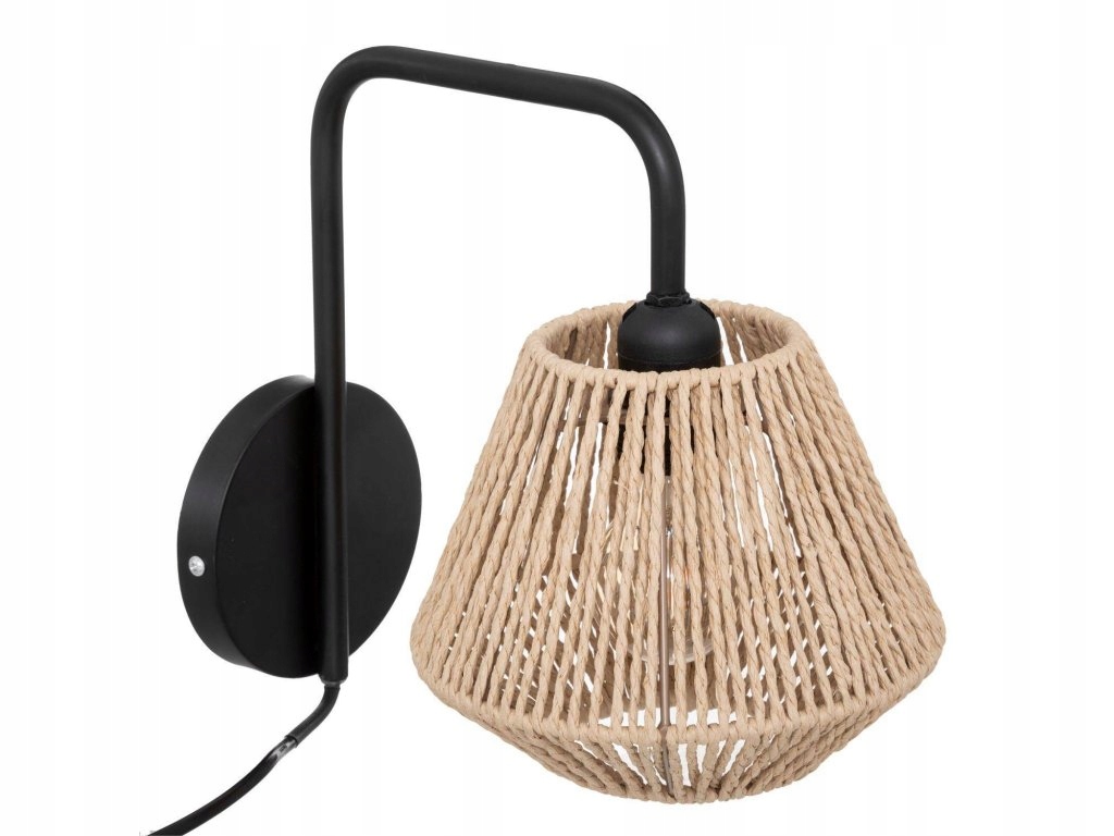 Nástěnné svítidlo s pleteným stínidlem Jily, kov, Ø 18 cm