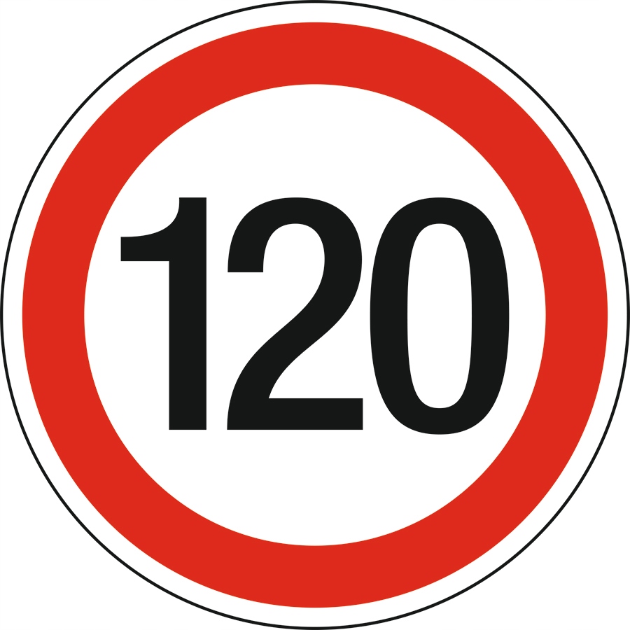 

Naklejka Ograniczenie Prędkości 120 Km/h 15cm