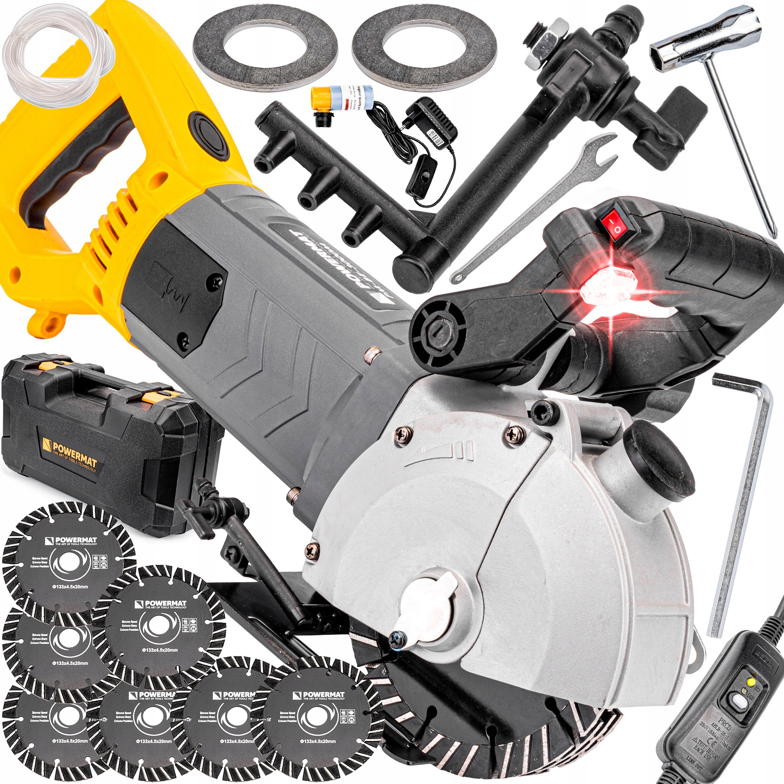 Brázdička Na Betonu S Laserem 3000W Kufr 7 Kotoučů Systém Kropení