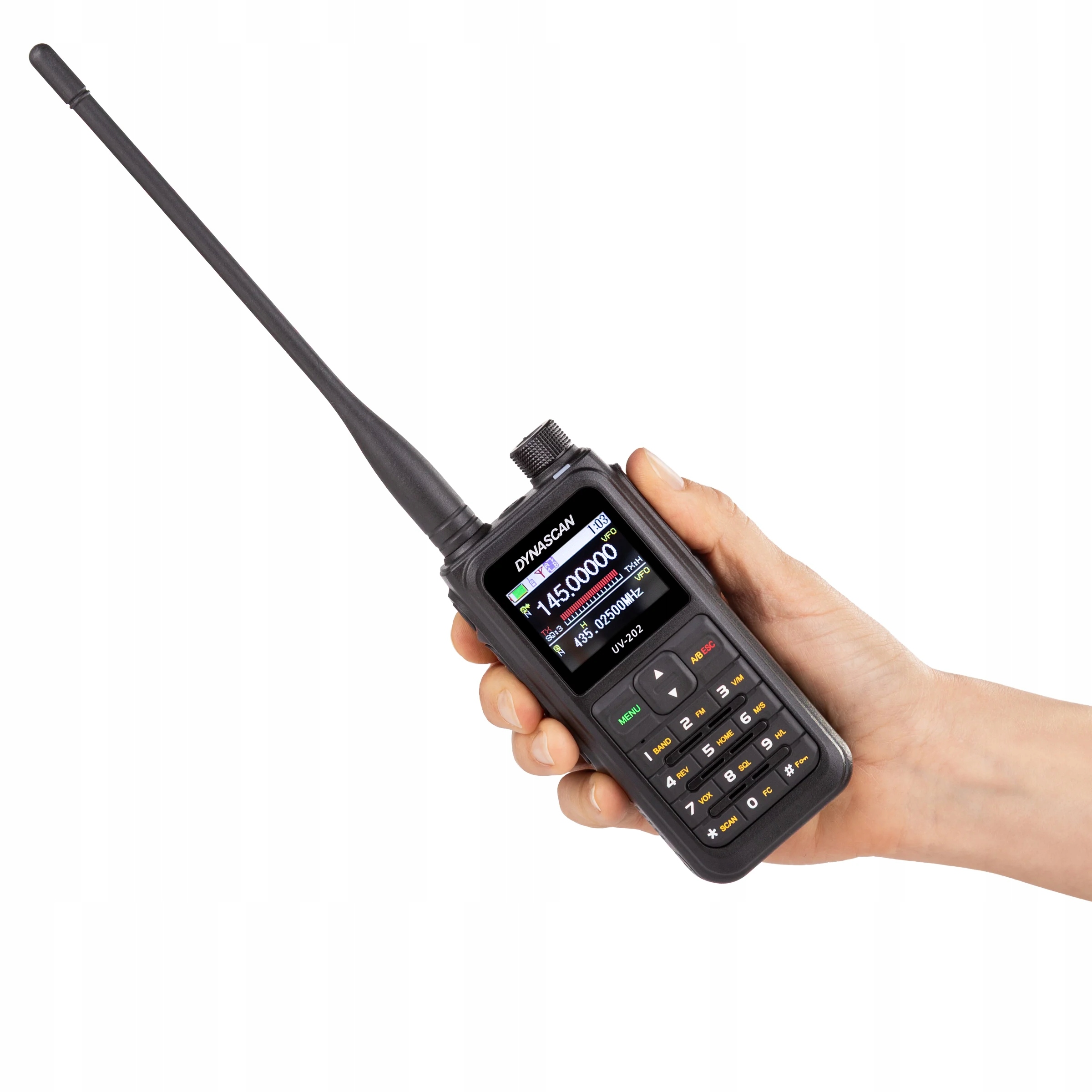 Dynascan UV-202 radiotelefon 5W Vhf/uhf odsłuch lotniczy Airband IP67 Usb-c