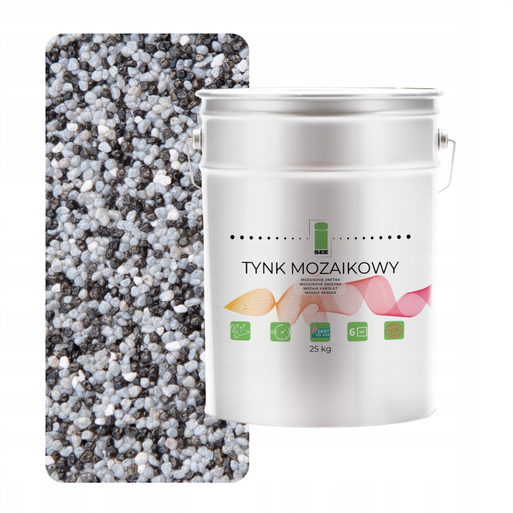 Mozaiková Omietka Šedá Marmolit Klasa 1 Mozaika 25Kg Poľský Výrobca