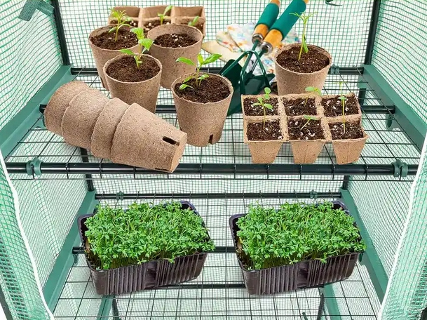 SZKLARNIA OGRODOWA TUNEL FOLIOWY NA BALKON FOLIA 69x49x160 cm 4 PÓŁKI Stan opakowania oryginalne