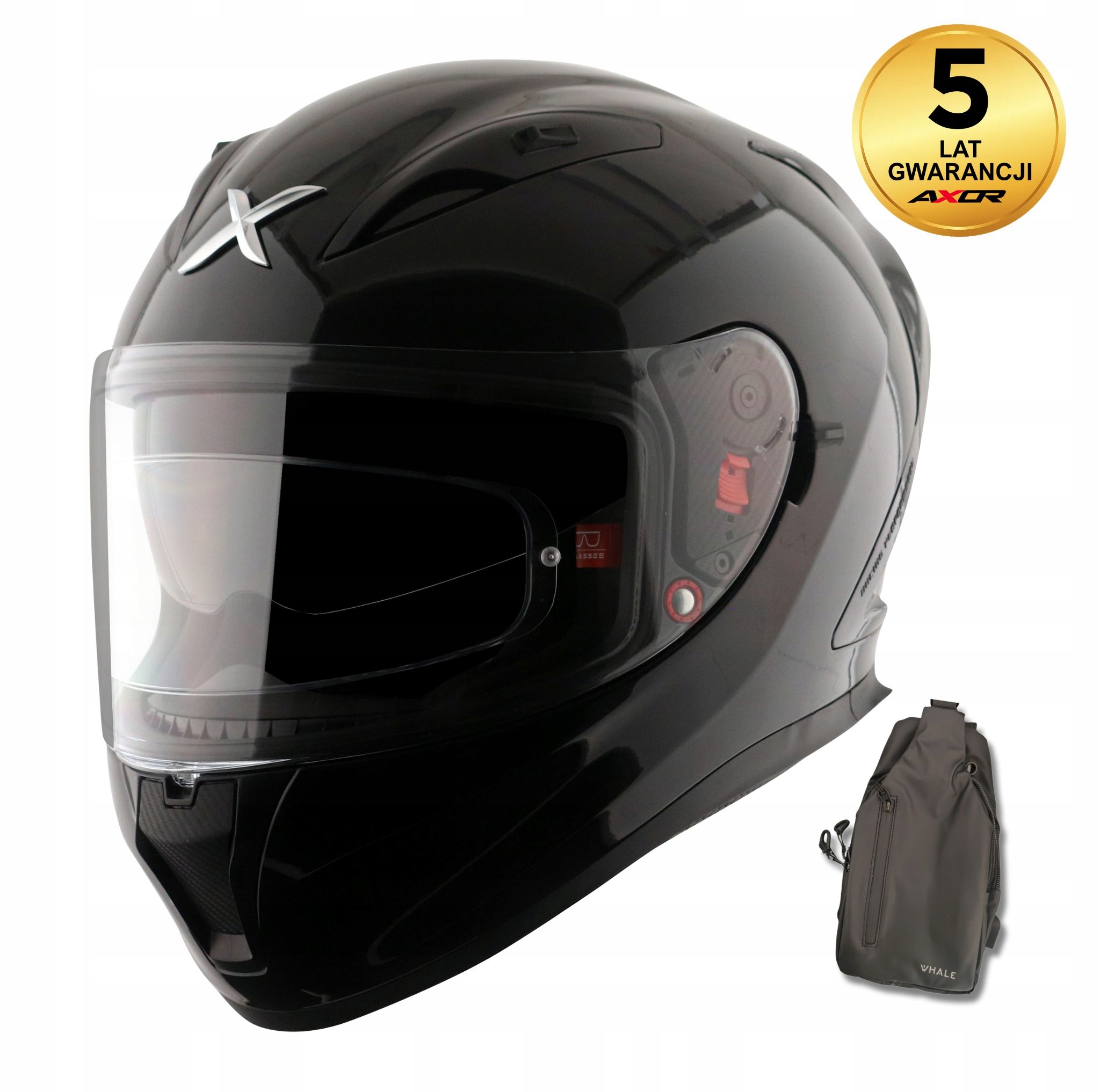 Motocyklová prilba Axor Street čierna Crossbody vak, Veľkosť L