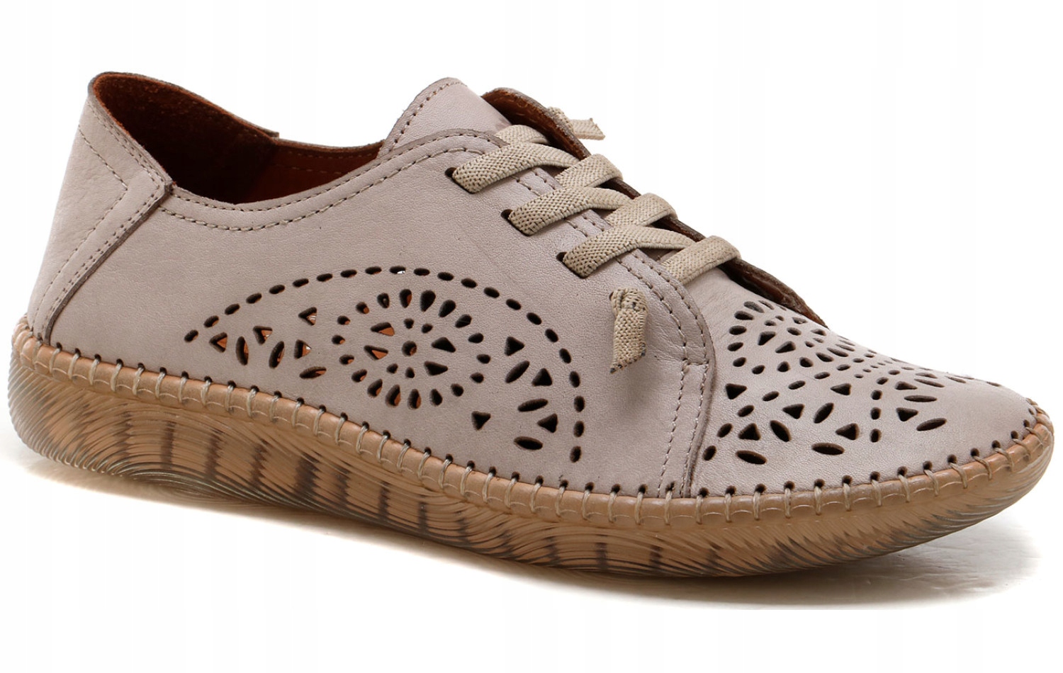 Manitu 840133-08 béžové dámské polobotky mokasíny měkké pohodlné vel.