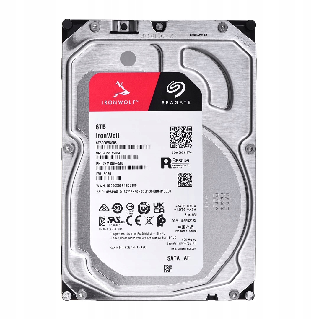 Seagate IronWolf 6 TB 5400 RPM 256 MB 3.5" Serial ATA III
