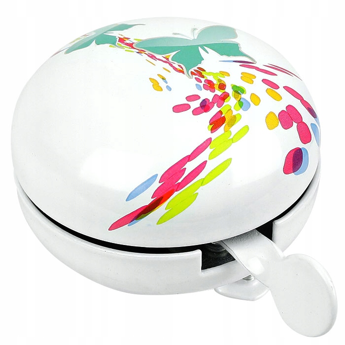 

Dzwonek rowerowy biały z motylami duży na rower