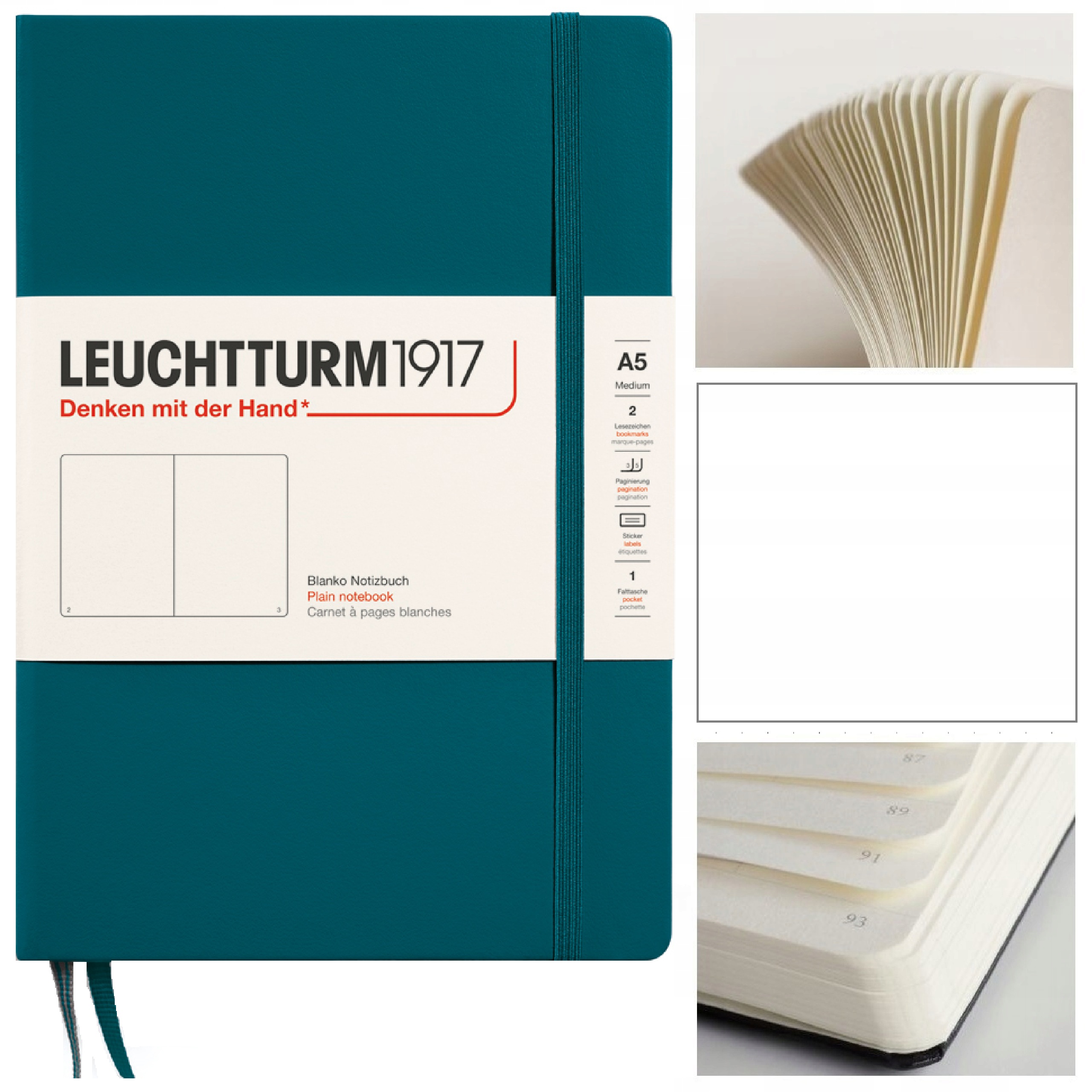 LEUCHTTURM1917 Notatnik Notes A5 Gładki twarda oprawa szkicownik Morski