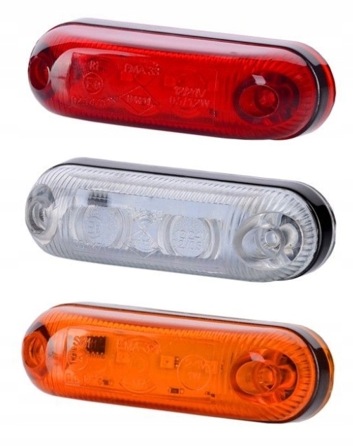 LAMPA OBRYSOWA LED DIODA OWALNA OBRYSÓWKA BIAŁA Strona zabudowy przednie lewe przednie prawe