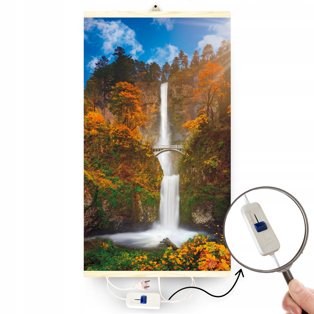 Infračervený ohřívač Trio – vzor: Vodopád s Regulátorem Výkonu pro 2 režimy
