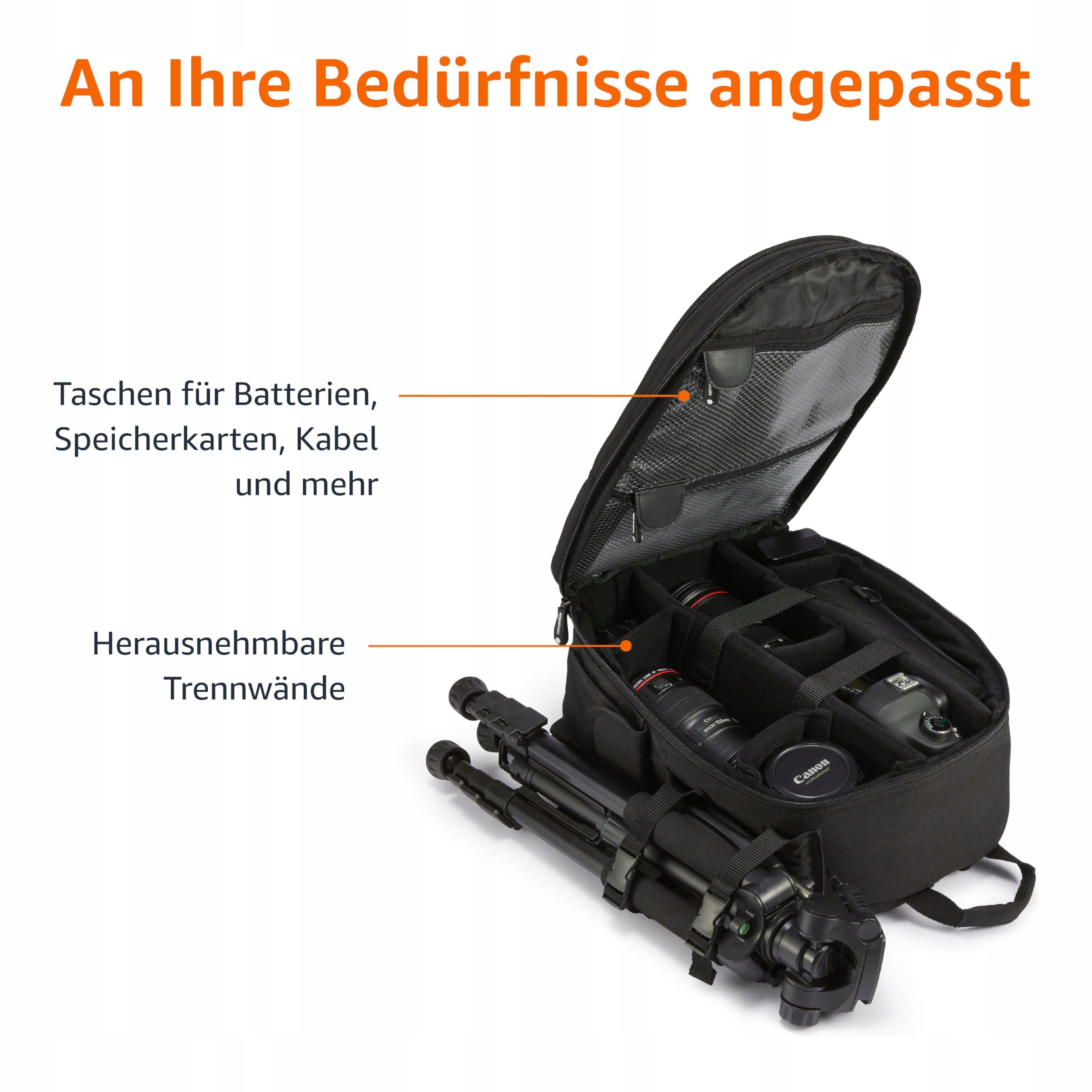 AMAZON BASICS PLECAK NA APARAT DSLR WODOODPORNY I ODPORNY NA WSTRZĄSY — miniatura 5