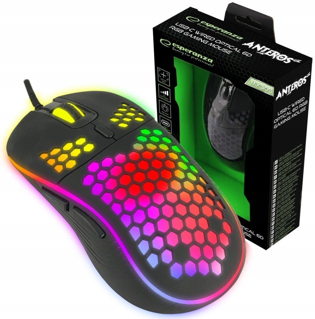 

Mysz Przewodowa Myszka Gaming Led Optyczna Usb-c