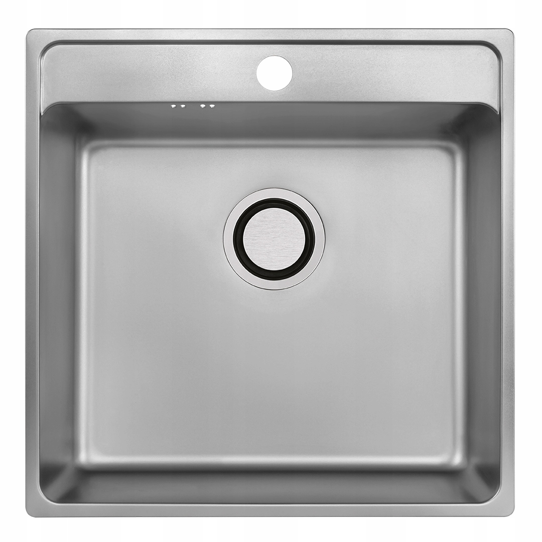 Oceľový Drez Inox Hladký 49x48 Zapustený Do Dosky S Otvorom 1-KOMORA