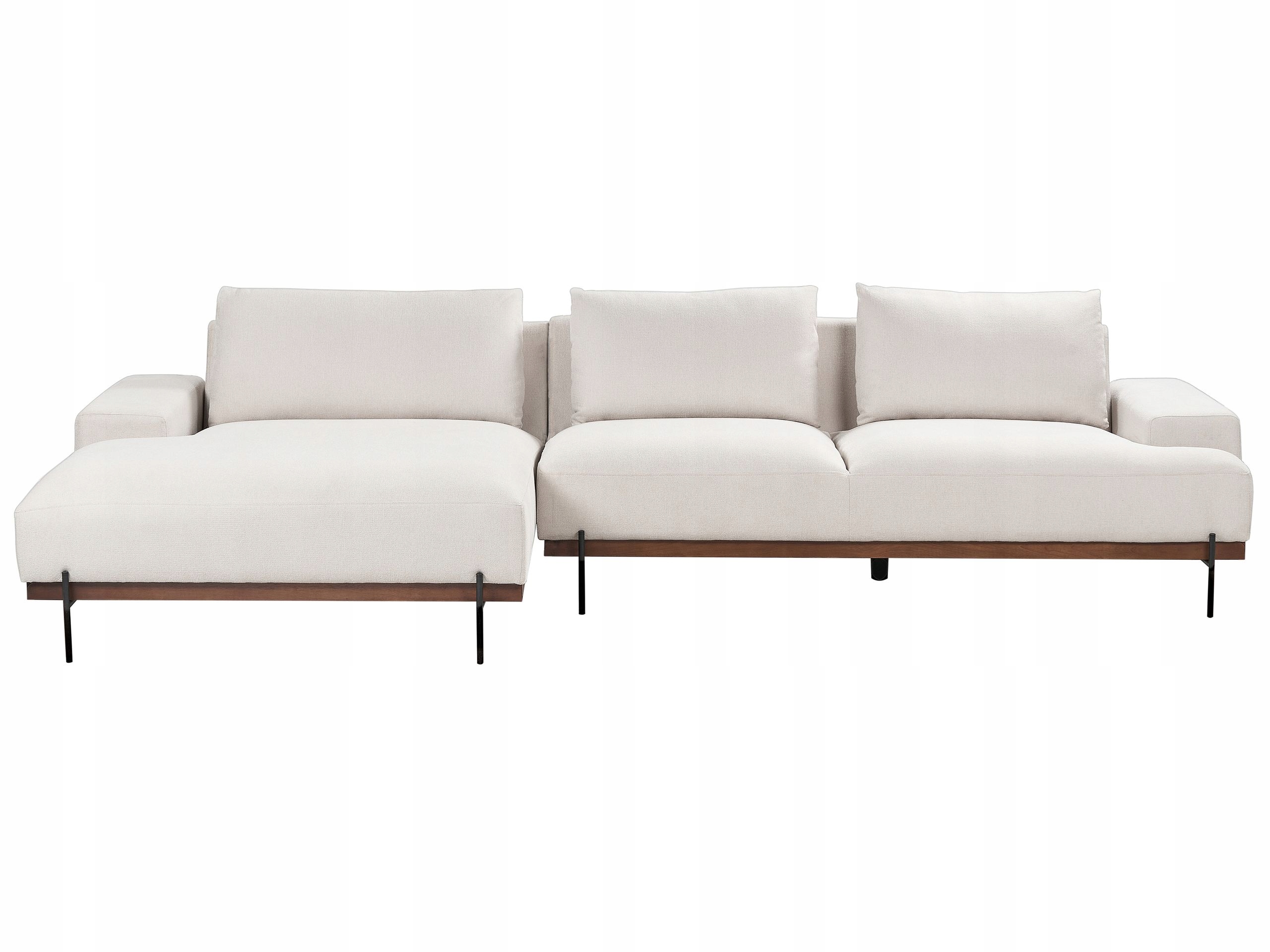 Narożnik prawy sofa beżowy – widok z boku