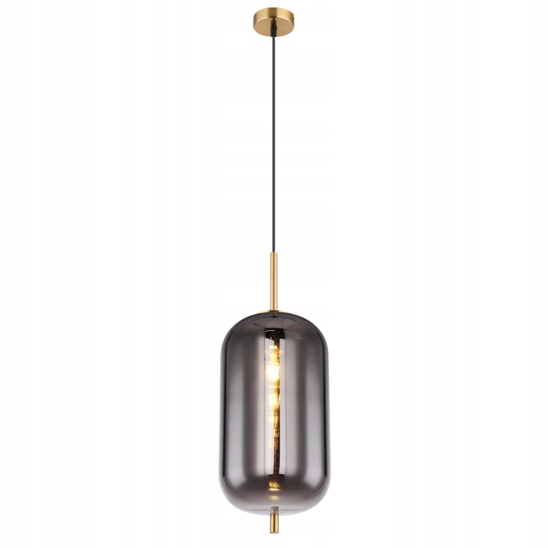 Zlatá závesná lampa Blacky grafitová s podlhovastým tienidlom, krásna a elegantná