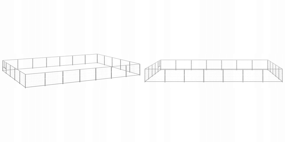 Stříbrná Kotec pro psa, 35 m², ocelová