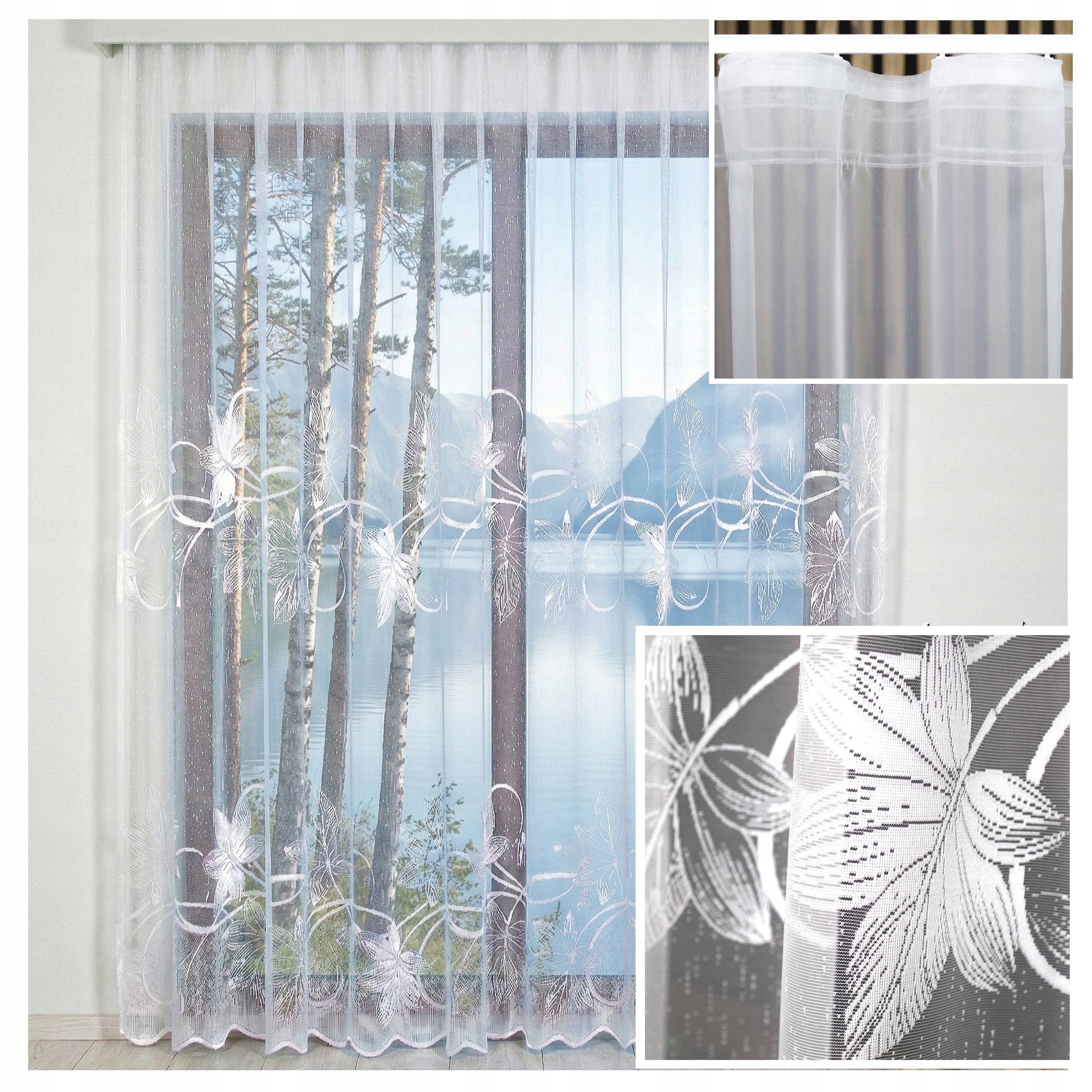 Hotová Záclona Skandinávský Žakár Frida Bez Žehlení 300x220 Wave Pokoj