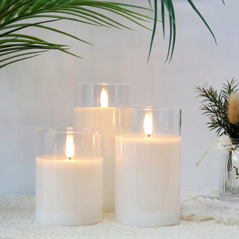 3X ŚWIECZKA LED DUŻA WIECZNA ŚWIECA LED NA BATERIE EFEKT PŁOMIENIA 252627 Typ LED