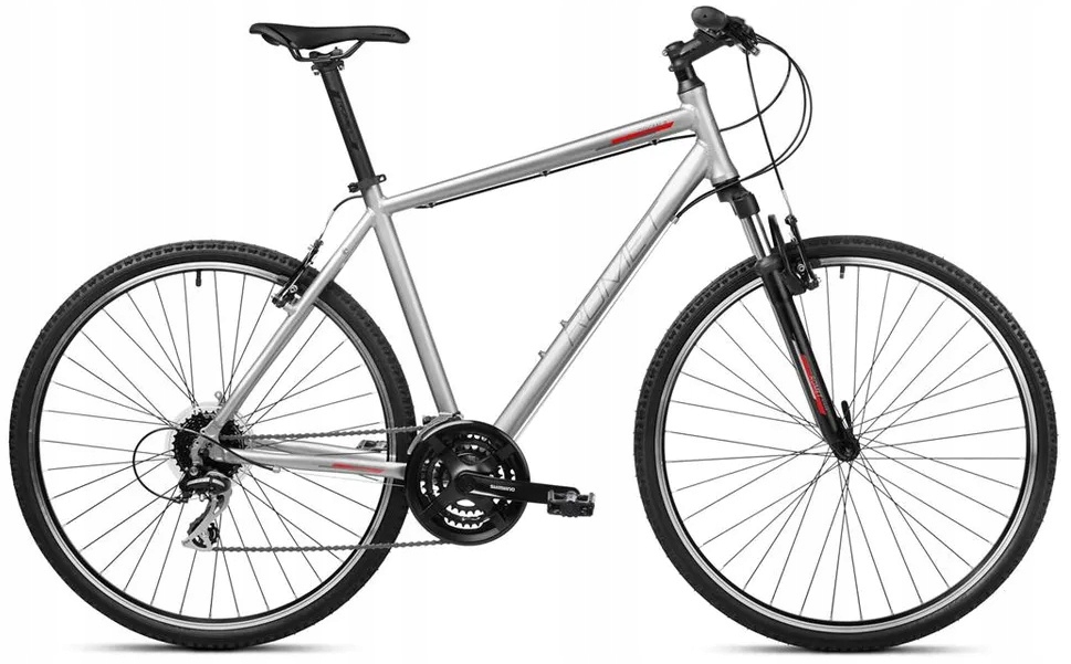 Rower crossowy męski Romet Orkan 2M 28 M(18") jasnografitowo-czerwony