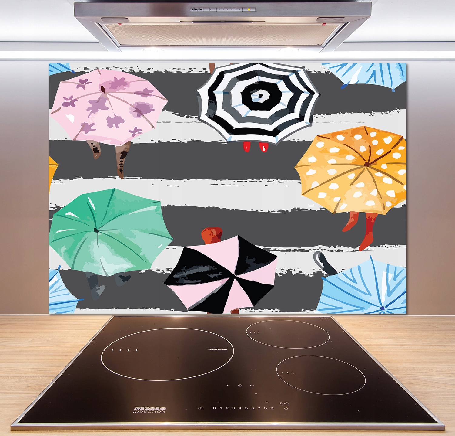 

Panel do kuchni Kolorowe parasole 100x70 cm + Klej