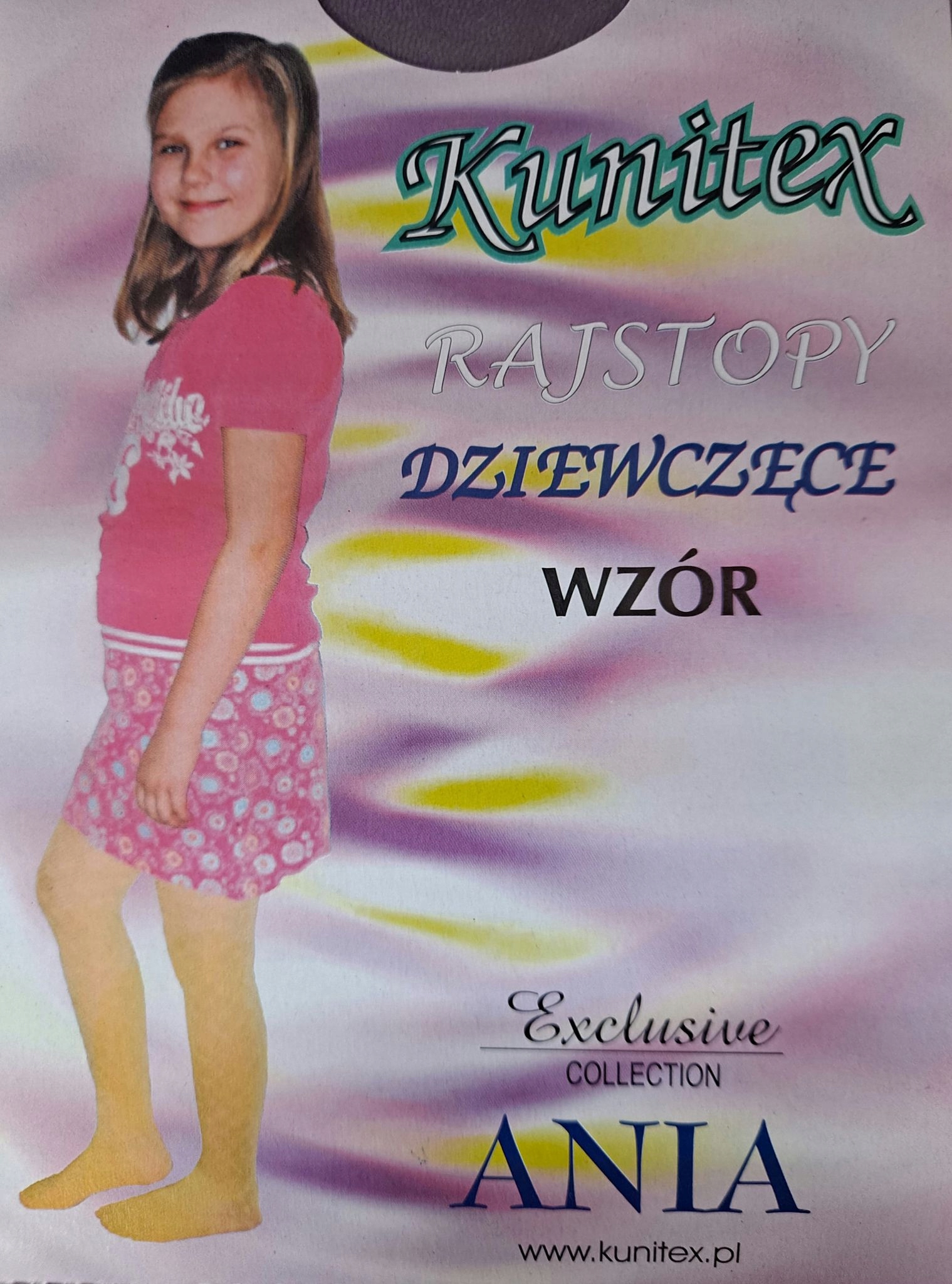 

rajstopy dziewczęce wzór cienkie białe 128/134