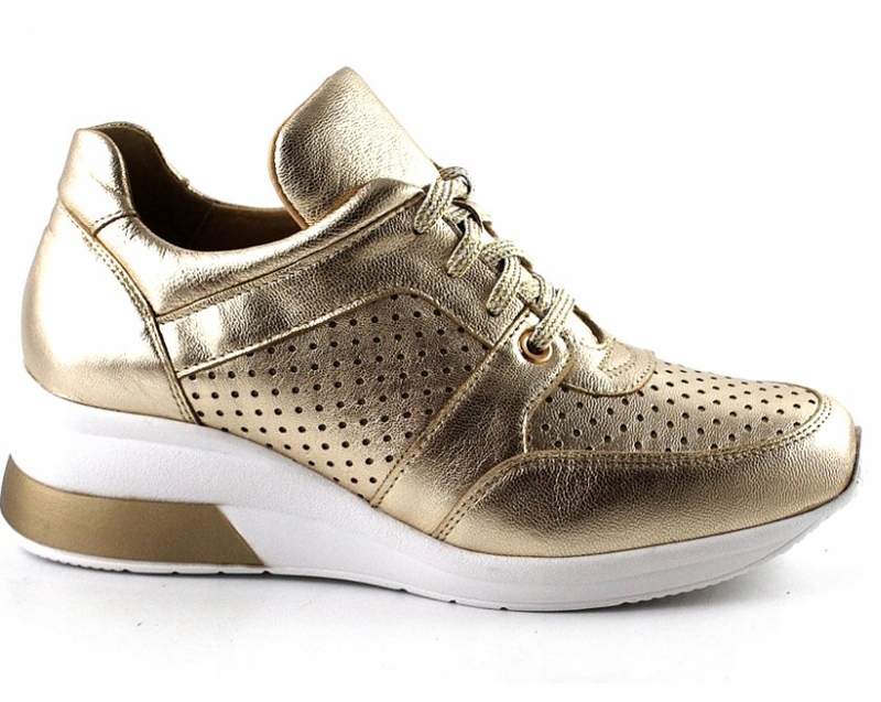 6171 Eksbut Sneakersy półbuty złote skóra r.40