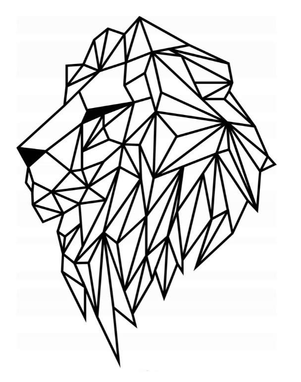 Geometrická 3D nástěnná dekorace Lev 50 cm