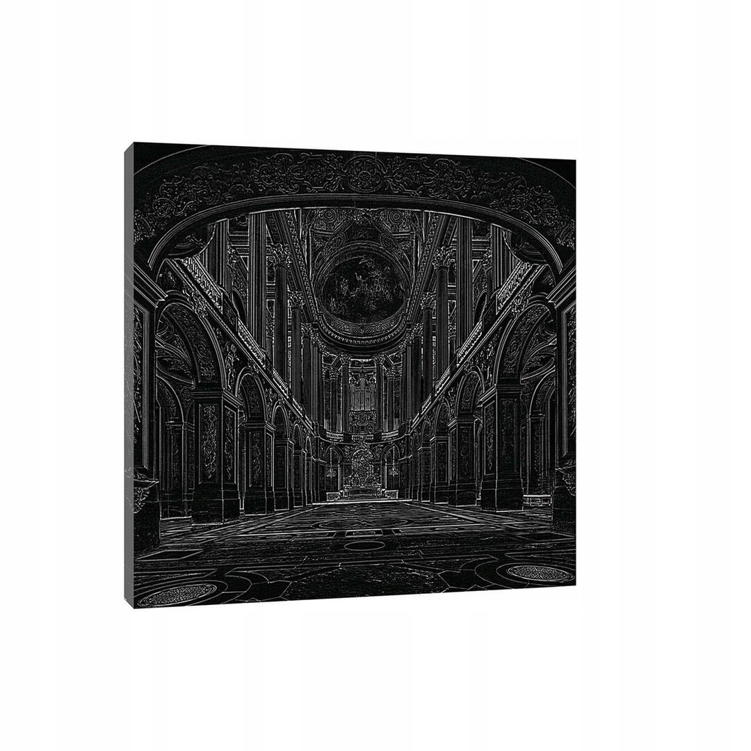 Obraz 80x80 Monochromatický interiér tanečního sálu v versailleském stylu