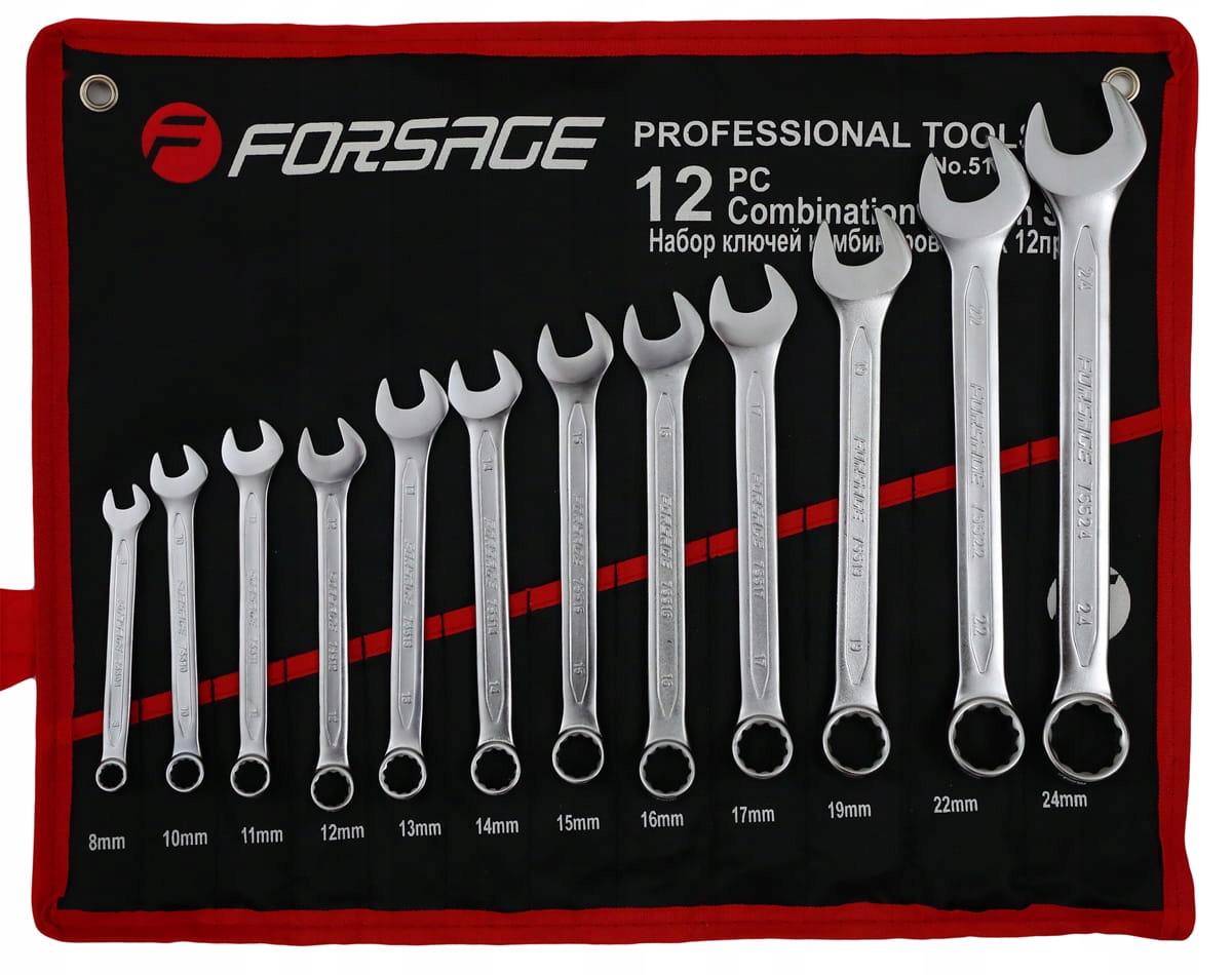 

Klucze płasko-oczkowe zestaw 8-24 12 szt Forsage