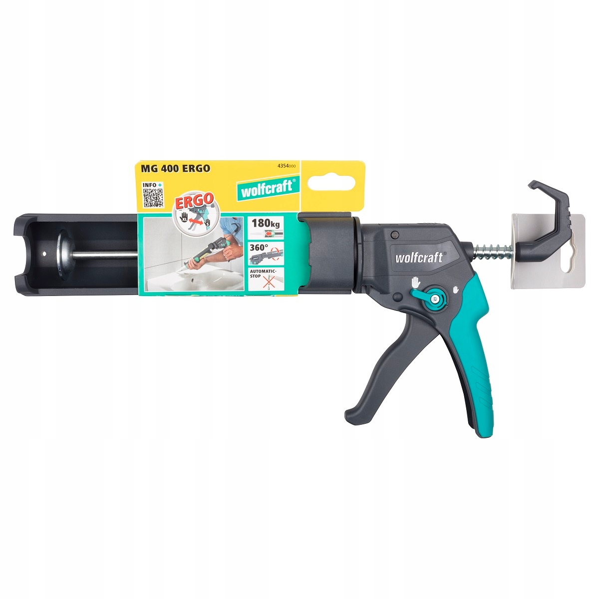 Pistole na silikonové těsnící hmoty Wolfcraft Mg 400 Ergo