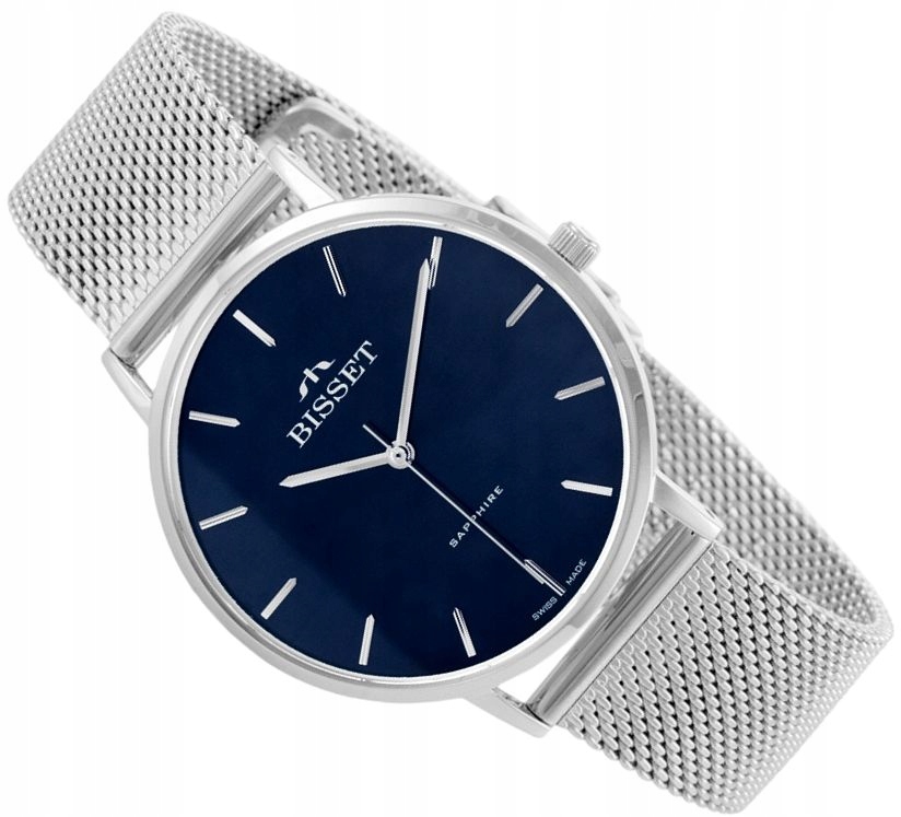 Elegantní Dámské Hodinky Bisset BSBF33 S Modrým Mesh Safírovým Ciferníkem