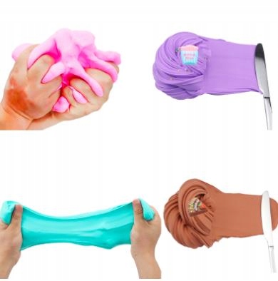 MASA PLASTYCZNA BUTTER SLIME KUBEK 9 KOL DODATKI Płeć dziewczynki