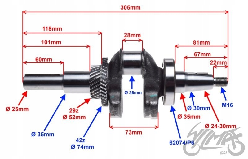 WAŁ KORBOWY GOKART SILNIK HONDA GX390 Producent inny