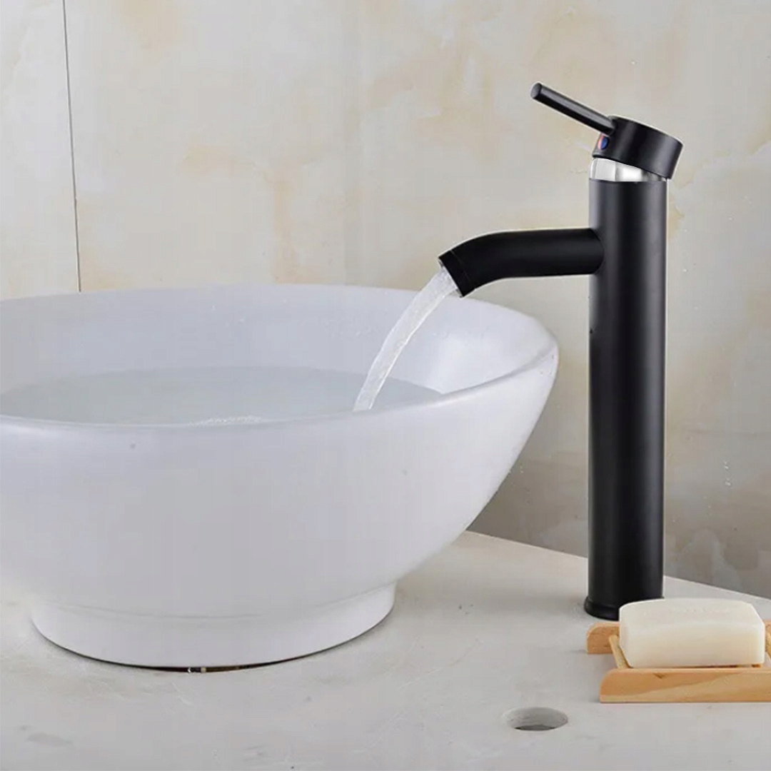 BATERIA ŁAZIENKOWA UMYWALKOWA KRAN STOJĄCA DO UMYWALKI STAŁA WYLEWKA CZARNA Marka Unitec